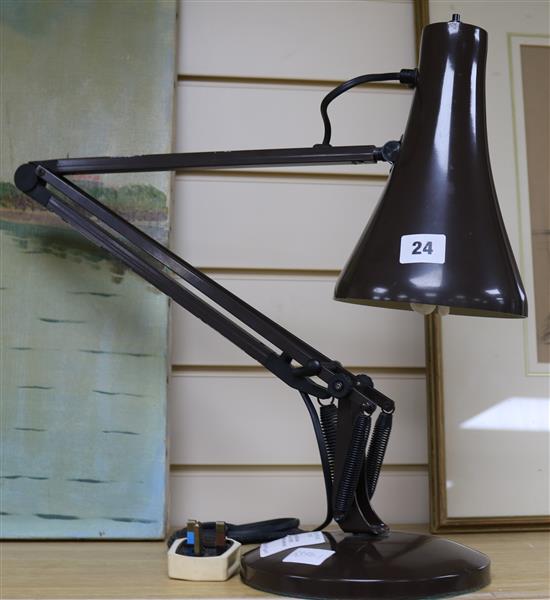 An adjustable metal lamp